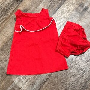 Janie and Jack Red Dress with Bloomers